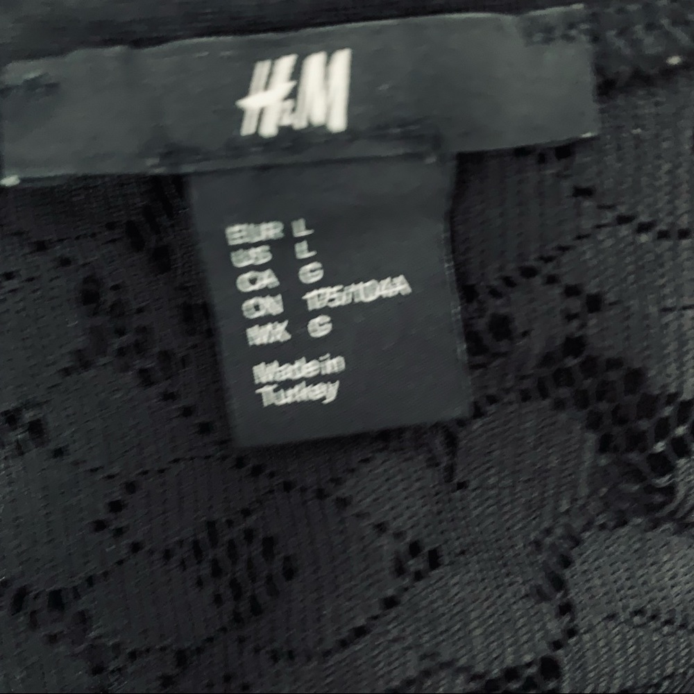 H&M Black Lace Hi Low Tee Size L - Picture 3 of 3